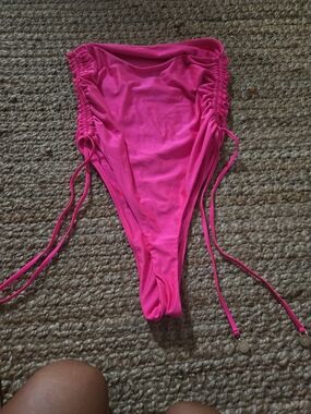 Kulani Kinis Hot Pink Ruched Side Tie Swim Bottom